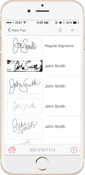 Now choose the signature you would like to add to the selected fax.