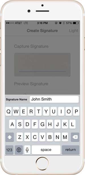Name your signature for future use. 