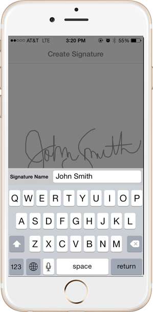 Name your signature for future use. 