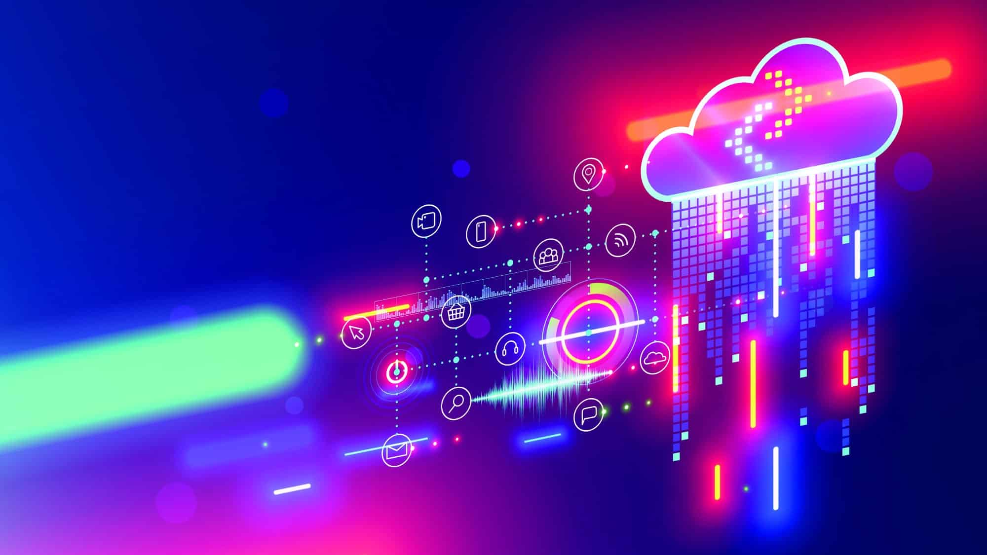Cloud computing digital technology abstraction concept.