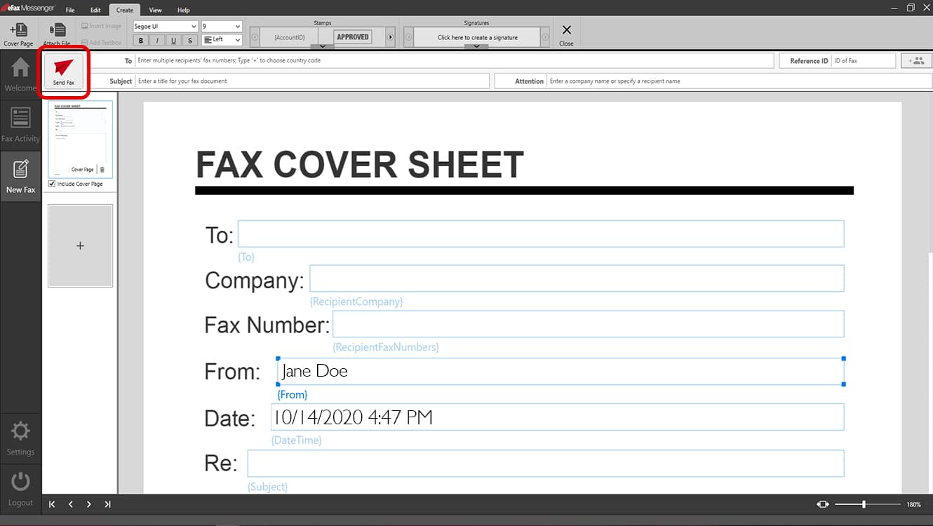 send a fax from computer
