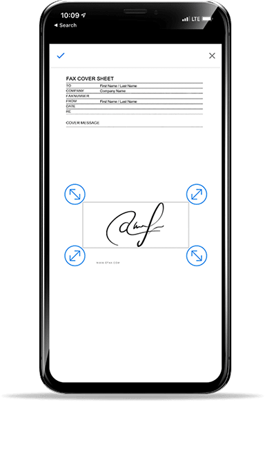 sign the documents you want to fax