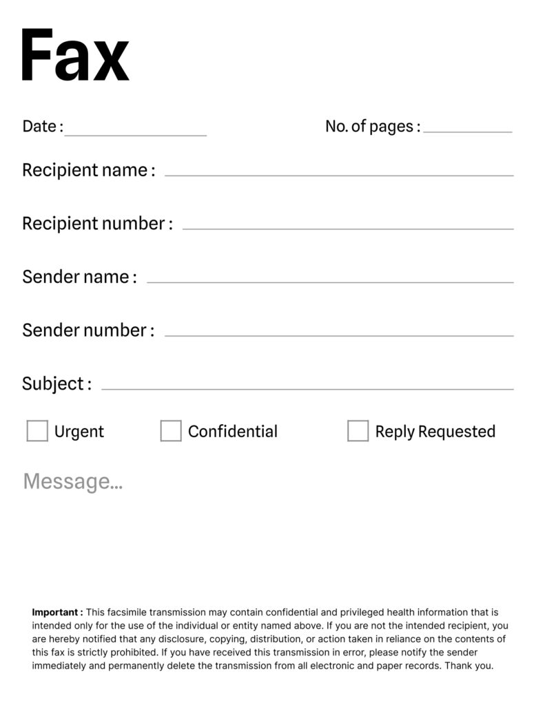 fax cover sheet confidential