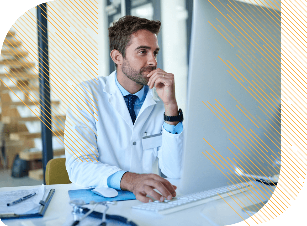 doctor using computer