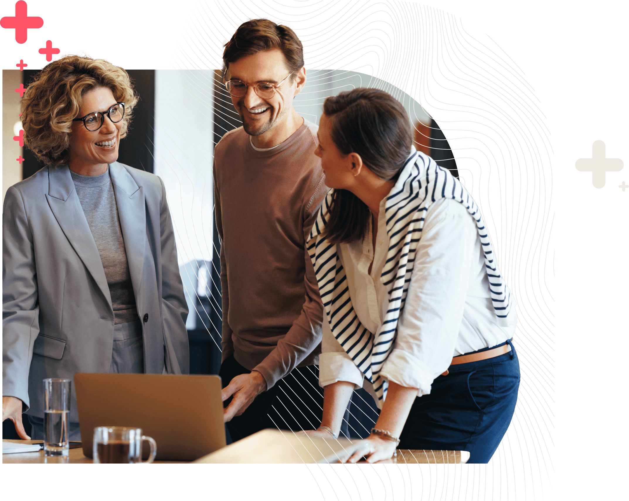 business professionals smiling in group