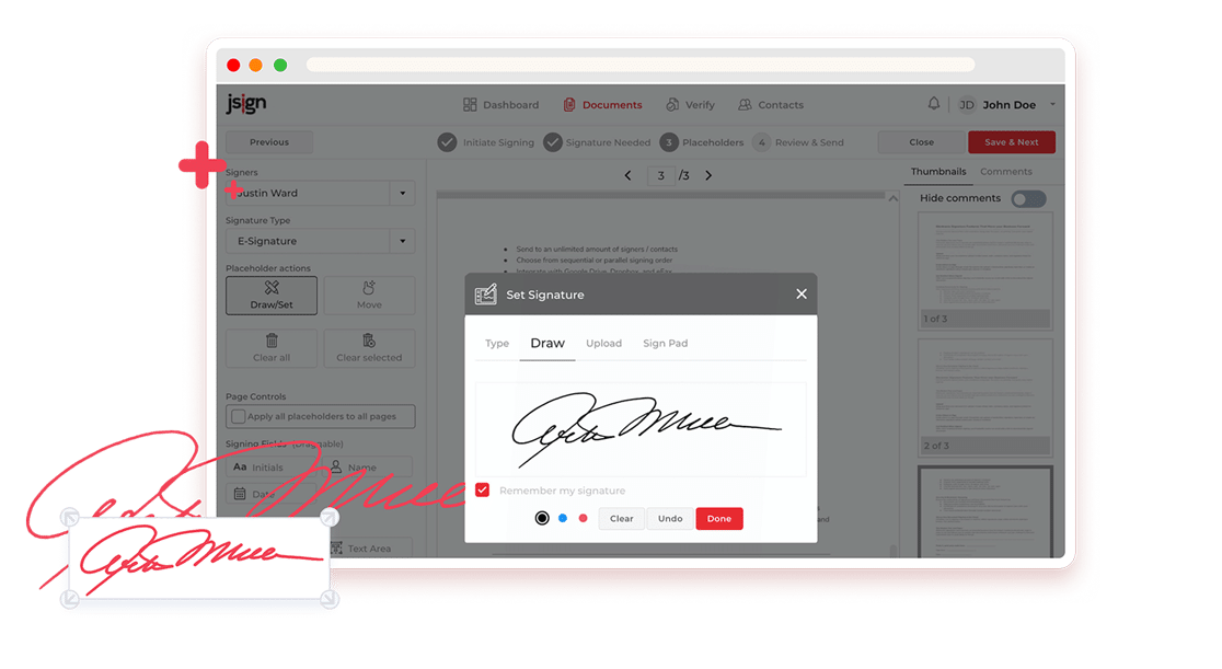 Graphic illustrating eFax Digital Signature for secure, compliant electronic document signing