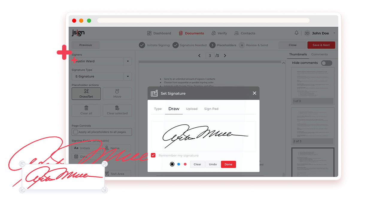 Graphic illustrating eFax Digital Signature for secure, compliant electronic document signing