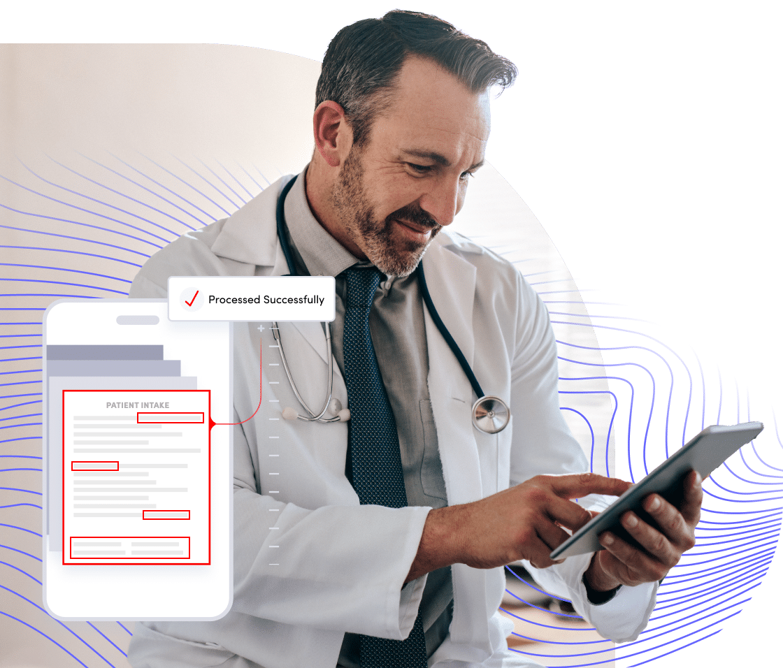 Doctor using eFax Clarity fax intelligence