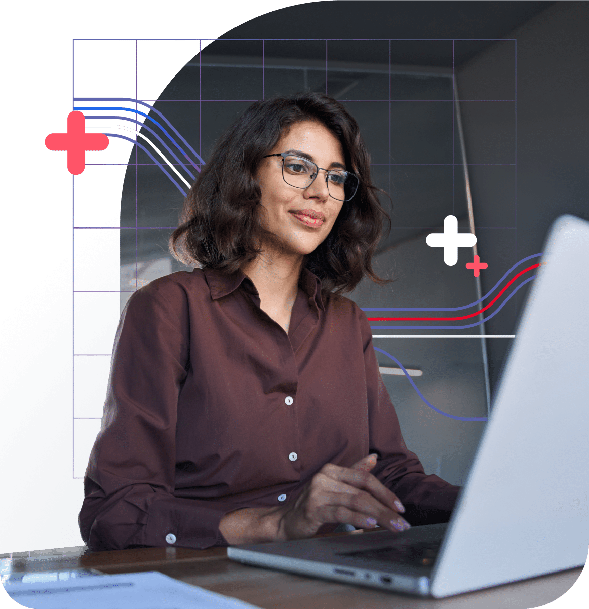 Business professional using eFax Corporate® to securely send and receive online faxes with compliance for regulated industries.