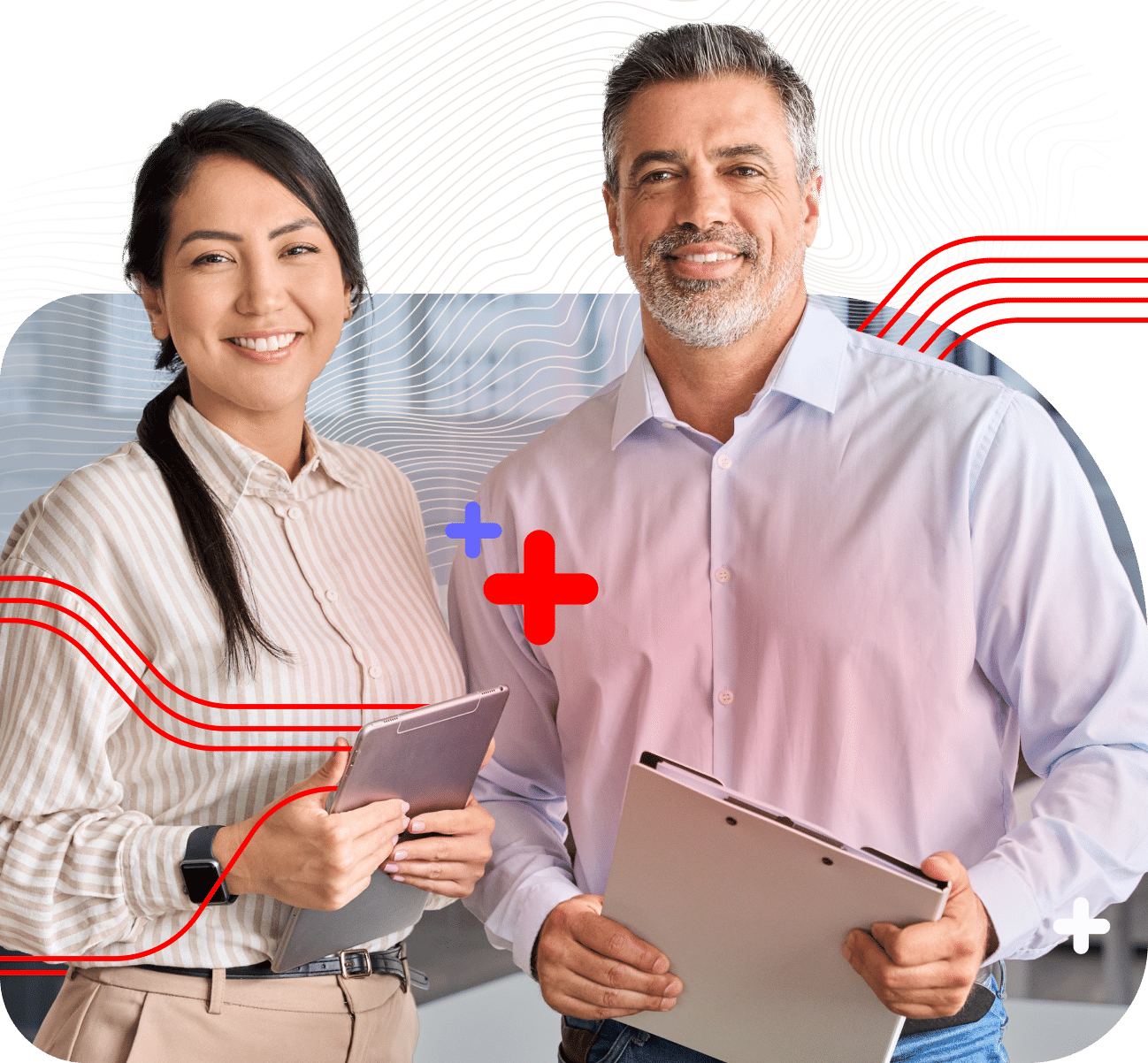 Two government employees leveraging eFax for secure, compliant, FedRAMP-authorized document workflows.