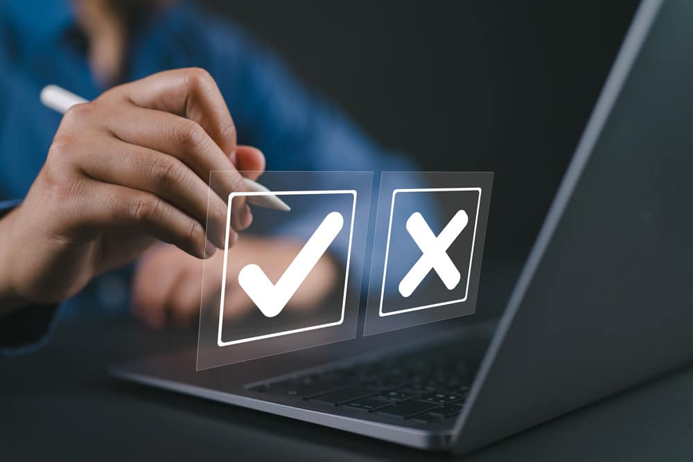 Image of person making a decision