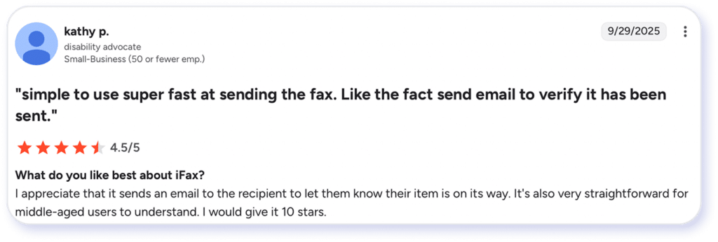 iFax rating from Trustpilot