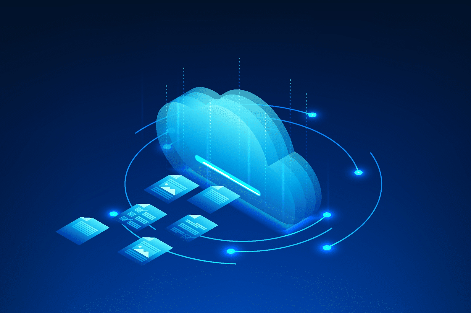 Illustration showing cloud faxing